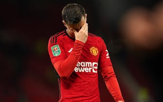 Manchester United's Mason Mount reacts following the Carabao Cup fourth round match at Old Trafford, Manchester. Picture date: Wednesday November 1, 2023.