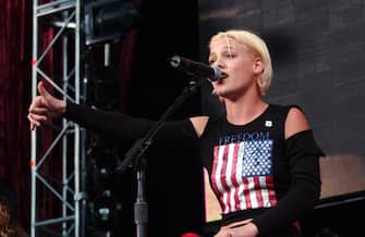 Pink performs during United We Stand Concert - Show at RFK Stadium in Washington DC, United States. (Photo by KMazur/WireImage)