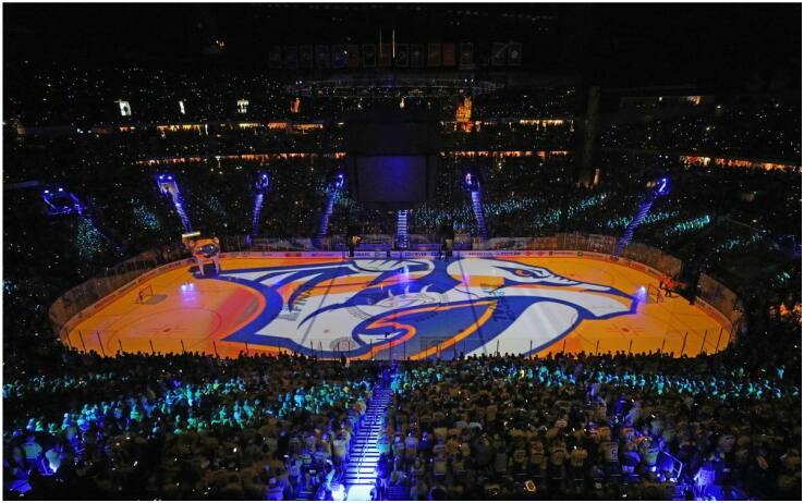 La cerimonia di presentazione dei Nashville Predators La cerimonia di presentazione dei Nashville Predators