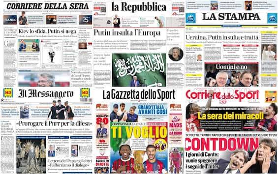 le prime pagine dei quotidiani di oggi 14 maggio la rassegna stampa