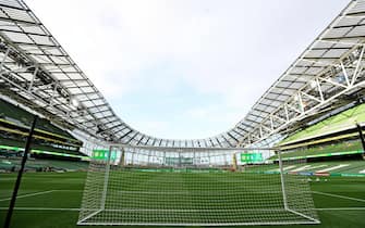 epa10917285 A general view of the Aviva stadium prior to the UEFA EURO 2024 group B qualification round match between Ireland and Greece in Dublin, Ireland, 13 October 2023.  EPA/DONALL FARMER