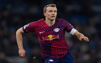 MANCHESTER, ENGLAND - NOVEMBER 28: Lukas Klostermann of RB Leipzig in action during the UEFA Champions League match between Manchester City and Rb Leipzig at Etihad Stadium on November 28, 2023 in Manchester, United Kingdom. (Photo by Visionhaus/Getty Images)