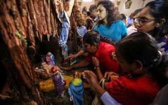 Un presepe in Sri Lanka, a Colombo