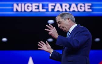 Mar 3, 2023; National Harbor, MD, USA;  Nigel Farage during the Conservative Political Action Conference, CPAC 2023, at the Gaylord National Resort & Convention Center on March 3, 2023. Mandatory Credit: Jack Gruber-USA TODAY/Sipa USA