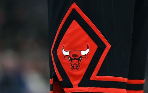 MILWAUKEE, WISCONSIN - JANUARY 20:  A detailed view of the Chicago Bulls logo during a game between the Milwaukee Bucks and the Chicago Bulls at Fiserv Forum on January 20, 2020 in Milwaukee, Wisconsin. NOTE TO USER: User expressly acknowledges and agrees that, by downloading and or using this photograph, User is consenting to the terms and conditions of the Getty Images License Agreement. (Photo by Stacy Revere/Getty Images)