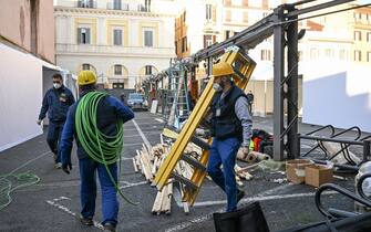 Lavori in corso seggi elezione presidente della Repubblica