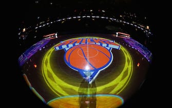 NEW YORK, NY - DECEMBER 4:  A general view of the New York Knicks logo before a game against the Sacramento Kings on December 4, 2016 at Madison Square Garden in New York City, New York. NOTE TO USER: User expressly acknowledges and agrees that, by downloading and/or using this photograph, user is consenting to the terms and conditions of the Getty Images License Agreement. Mandatory Copyright Notice: Copyright 2016 NBAE (Photo by Nathaniel S. Butler/NBAE via Getty Images)