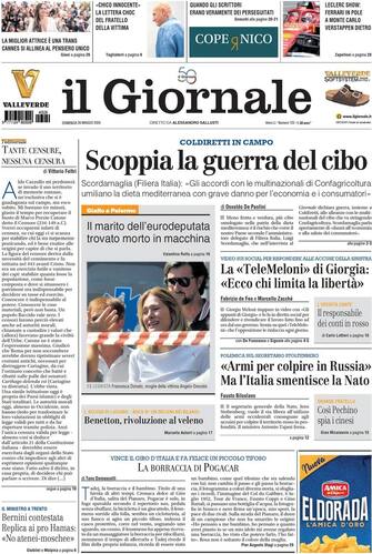 Prima pagina de Il Giornale