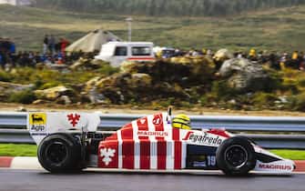 CIRCUITO ESTORIL, PORTUGAL - OCTOBER 21: Ayrton Senna, Toleman TG184 Hart during the Portuguese GP at Circuito Estoril on October 21, 1984 in Circuito Estoril, Portugal. (Photo by LAT Images)