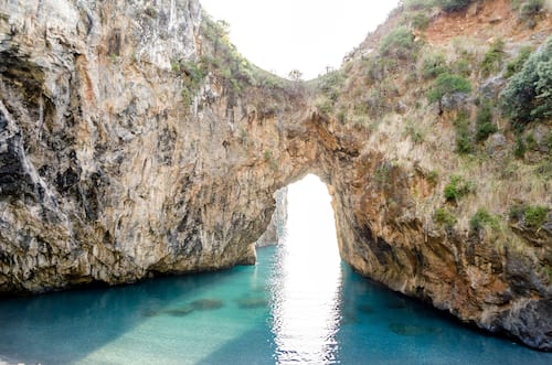Arcomagno beach on the Coast of the Cedars, Tyrrhenian Sea, South of Italy