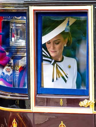 Point de Vue Out
Mandatory Credit: Photo by Shutterstock (14540779al)
Catherine Princess of Wales during Trooping the Colour 2024 ceremony, marking the monarch's official birthday in London.
Trooping The Colour, London, UK - 15 Jun 2024