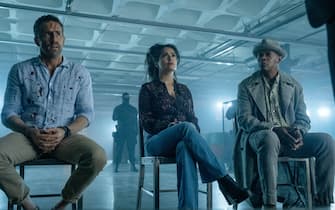 ryan reynolds, samuel L jackson e Salma Hayec in Come ti ammazzo il bodyguard