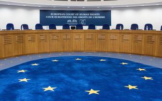 epa06469858 An interior view prior to the Grand Chamber hearing in the case of political activist, opposition leader, anti-corruption campaigner and popular blogger Aleksey Navalnyy vs Russia at the European Court of Human Rights in Strasbourg, France, 24 January 2018. The case concerns the arrest of Aleksey Navalnyy on seven occasions at different public gatherings, and his subsequent prosecution for administrative offenses.  EPA/PATRICK SEEGER