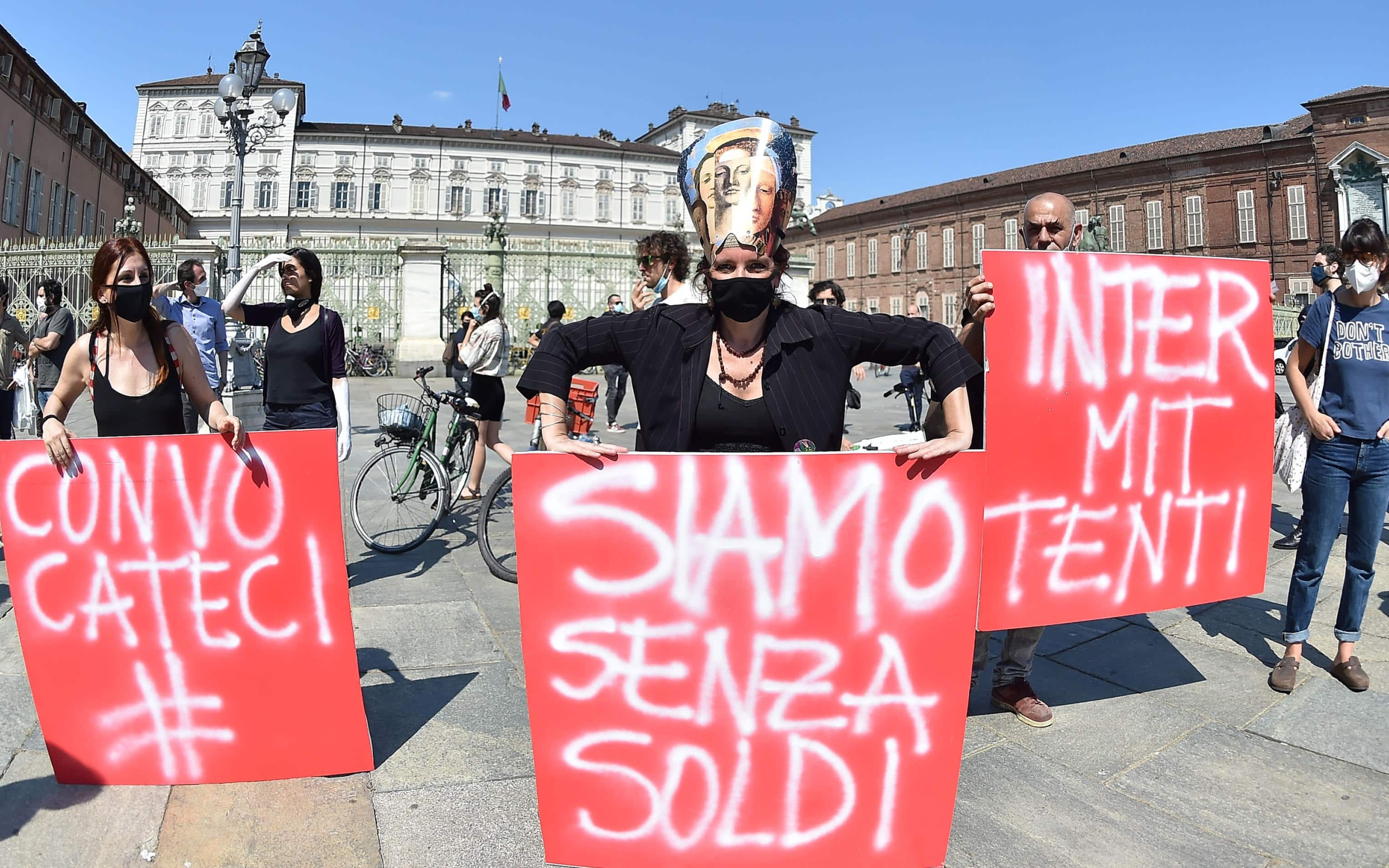 Un momento della protesta