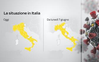La mappa dei colori delle regioni dal 7 giugno