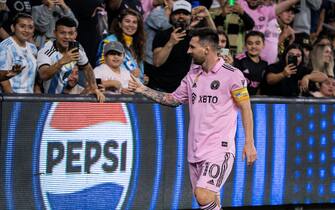 Inter Miami forward Lionel Messi (10) during a MLS match against LAFC, Sunday, September 3, 2023, at the BMO Stadium, in Los Angeles, CA. Inter Miami FC defeated LAFC 3-1. (Jon Endow/Image of Sport/Sipa USA)