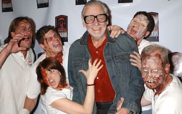 George A. Romero and zombies during Launch Celebration for Anthology Series "Masters of Horror" - Arrivals at Element in Hollywood, California, United States. (Photo by Albert L. Ortega/WireImage)