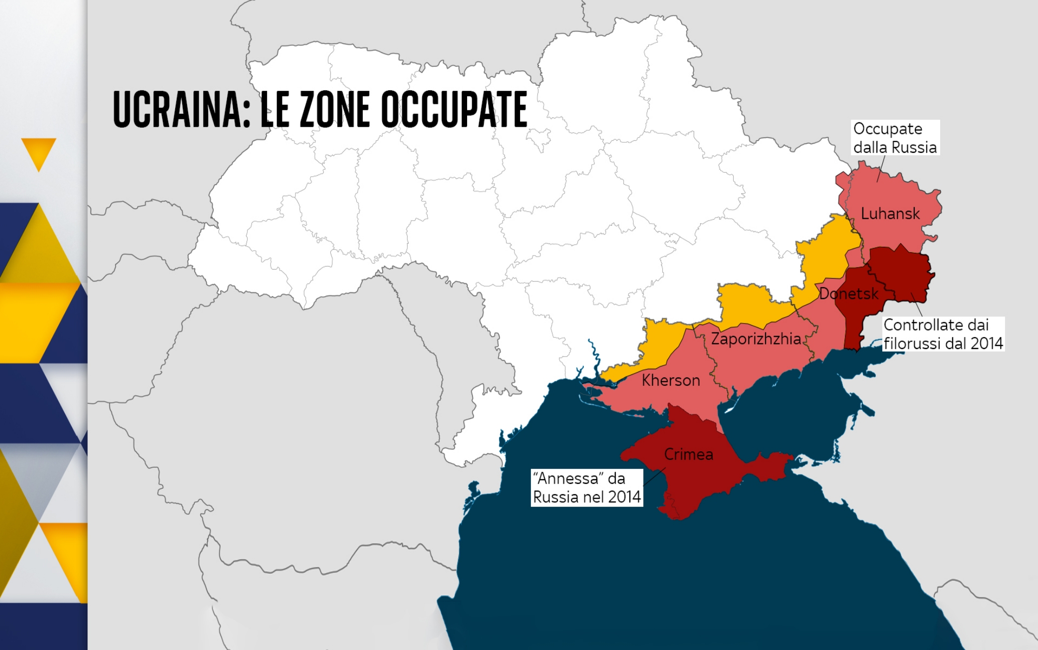 Guerra Russia-Ucraina, le regioni sul tavolo per un possibile accordo