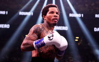 BROOKLYN, NEW YORK - MAY 28:  Gervonta Davis in action against Rolando Romero during their fight for Davis' WBA World lightweight title at Barclays Center on May 28, 2022 in Brooklyn, New York. (Photo by Al Bello/Getty Images)