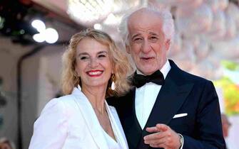Italian actor Toni Servillo and his wife Manuela Lamanna arrive for the premiere of 'Adagio' during the 80th Venice Film Festival in Venice, Italy, 02 September 2023. The movie is presented in the official competition 'Venezia 80' at the festival running from 30 August to 09 September 2023.  ANSA/ETTORE FERRARI
