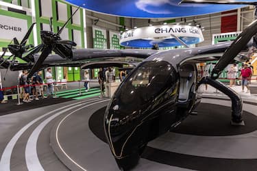 Archer eVtol, taxi volant lors du 54e Salon International de l'Aéronautique et de l'Espace (SIAE) le 25 juin 2023 au Bourget. (Photo by Victor LOCHON/Gamma-Rapho via Getty Images)