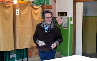 Attilio Fontana al seggio elettorale