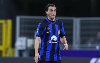 Matteo Darmian of FC Internazionale seen in action during Serie A 2023/24 football match between FC Internazionale and US Lecce at Giuseppe Meazza Stadium, Milan, Italy on December 23, 2023