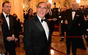 Ignazio La Russa, president of the Italian Senate and Milan's mayor Giuseppe Sala (L) arrive at the Teatro alla Scala prior the gala opening of the Scala Opera House new season on December 7, 2023. The 2023/24 Teatro alla Scala opera house season opens with ‘Don Carlo’ by Giuseppe Verdi, directed by Riccardo Chailly. (Photo by PIERO CRUCIATTI / AFP)