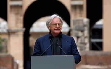 ROME, ITALY - JUNE 25: Diego Della Valle attends the press conference for Tod's second phase of the restoration of the Flavian Amphitheater and the opening of the hypogea on June 25, 2021 in Rome, Italy. (Photo by Franco Origlia/Getty Images)
