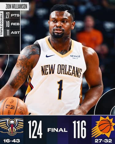 PHOENIX SUNS-NEW ORLEANS PELICANS 116-124