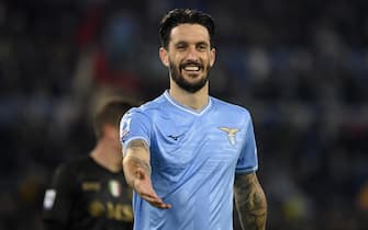 LazioÕs Luis Alberto reacts during the Serie A soccer match between SS Lazio and SSC Napoli at the Olimpico stadium in Rome, Italy, 28 January 2024. ANSA/RICCARDO ANTIMIANI