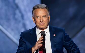 epa11486443 Real estate investor Steve Witkoff delivers remarks during the last day of the Republican National Convention (RNC) at the Fiserv Forum in Milwaukee, Wisconsin, USA, 18 July 2024. The convention comes just a few days after a 20-year-old Pennsylvania man attempted to assassinate former President and current Republican presidential nominee Donald Trump. The RNC is being held 15 to 18 July 2024 and is where delegates from the Republican Party select their nominees for president and vice president in the 2024 US presidential election.  EPA/JIM LO SCALZO