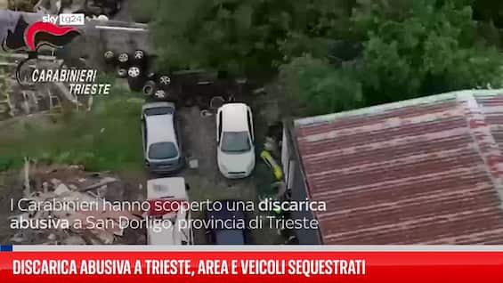 Discarica abusiva a Trieste, area e veicoli sequestrati