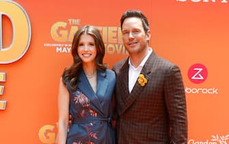 HOLLYWOOD, CALIFORNIA - MAY 19: (L-R) Katherine Schwarzenegger and Chris Pratt attend the Columbia Pictures World Premiere of "The Garfield Movie" at TCL Chinese Theatre on May 19, 2024 in Hollywood, California. (Photo by Frazer Harrison/Getty Images)