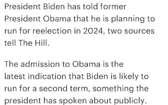 Biden ha già parlato pubblicamente della possibilità di una sua candidatura per un secondo mandato. "Vuole correre e lo sta facendo sapere a tutti", riferiscono alcune fonti a The Hill, secondo le quali anche se in calo nei sondaggi il presidente americano è il candidato democratico che ha più probabilità di battere Donald Trump