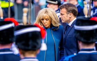 King Willem-Alexander and Queen Maxima with France president Emmanuel Macron and his wife Brigitte Macron with Dutch Prime Minister Mark Rutte and Mayor of Amsterdam Femke Halsema during the Welcome Ceremony and the wreath laying Ceremony at Dam Square in Amsterdam, on the first day of the two day state visit by the France president to the Netherlands.



Pictured: Brigitte Macron,Emmanuel Macron

Ref: SPL5536730 110423 NON-EXCLUSIVE

Picture by: SplashNews.com



Splash News and Pictures

USA: +1 310-525-5808
London: +44 (0)20 8126 1009
Berlin: +49 175 3764 166

photodesk@splashnews.com



World Rights, No Netherlands Rights