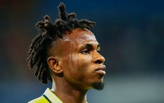 Samuel Chukwueze of Villarreal CF during the La Liga match between Real Madrid and Villarreal CF played at Santiago Bernabeu Stadium on April 8, 2023 in Madrid, Spain. (Photo by Cesar Cebolla / pressinphoto / Sipa USA))