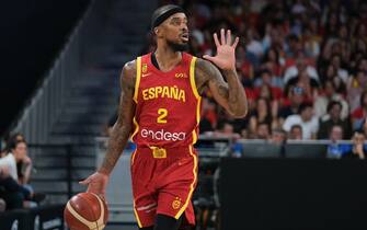 Lorenzo Brown  of Spain s during match  Spain and Puerto Rico to preparation for Paris Olympic Games at WiZink Center on July 23, 2024 in Madrid, Spain (Photo by Oscar Gonzalez/Sipa USA)