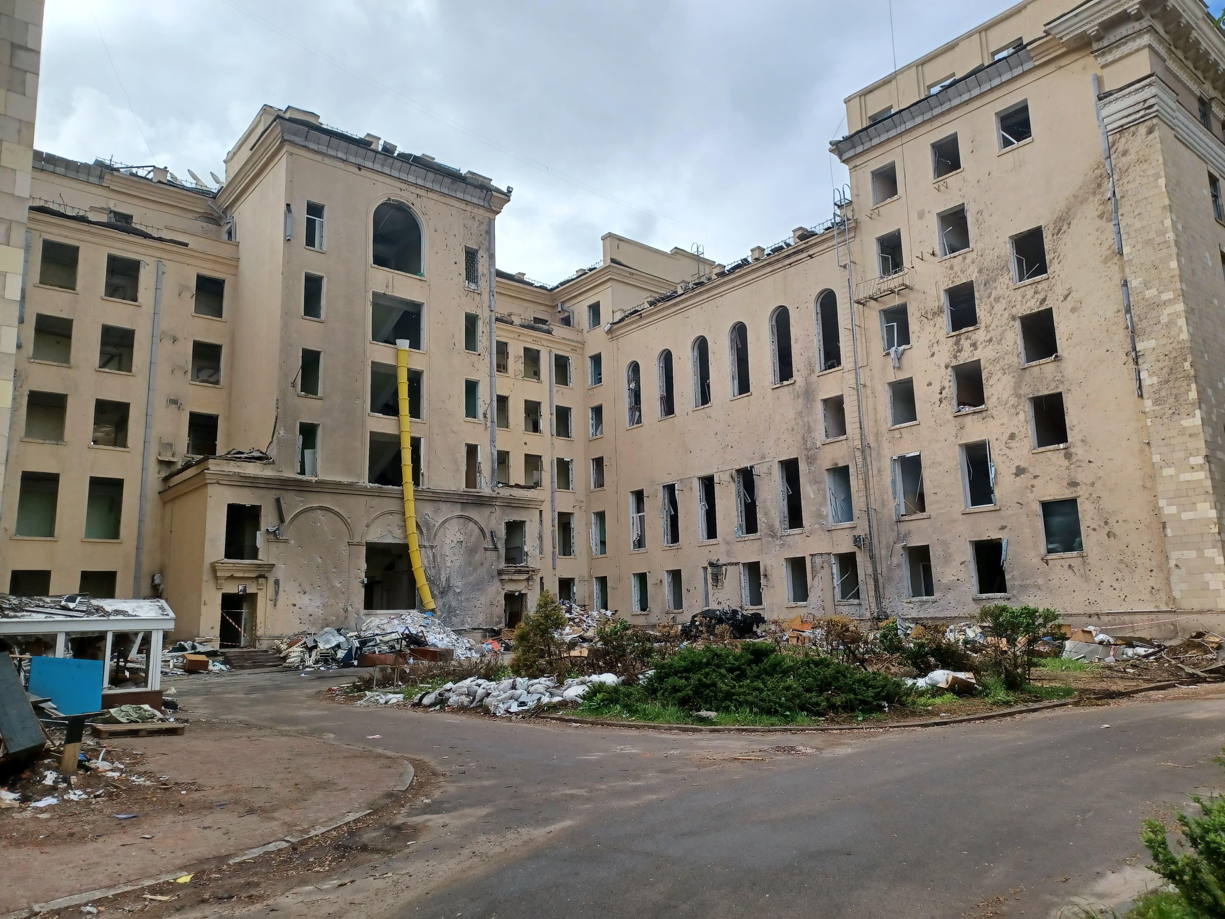 La città di Bucha colpita dalle bombe La città di Bucha colpita dalle bombe