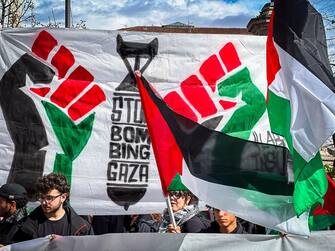 Manifestazione studentesca contro il G7 dei ministri degli esteri e in solidarietà con il popolo palestinese