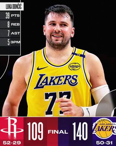 LOS ANGELES LAKERS-HOUSTON ROCKETS 140-109
