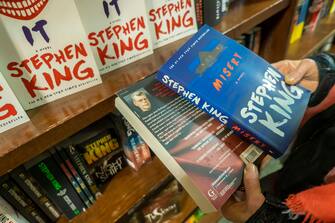 Novels by the Simon & Schuster author Stephen King on a bookshelf in a bookstore in New York on Wednesday, March 4, 2020. ViacomCBS is reported to be exploring a sale of it Simon & Schuster book publishing division. (© Richard B. Levine)