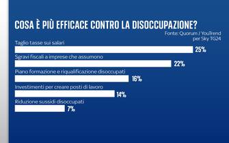 Grafiche Quorum/YouTrend per Sky TG24 sul lavoro