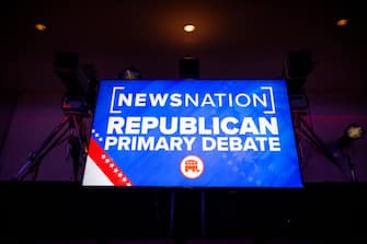 TUSCALOOSA, ALABAMA - DECEMBER 05: A broadcasting monitor is positioned ahead of the fourth Republican Presidential Debate at The University of Alabama School of Music on December 05, 2023 in Tuscaloosa, Alabama. Four Republican candidates will participate in the fourth presidential debate on December 6, including Florida Governor Ron DeSantis, former Governor of South Carolina and UN ambassador Nikki Haley, entrepreneur Vivek Ramaswamy, and former Governor of New Jersey Chris Christie. (Photo by Brandon Bell/Getty Images)