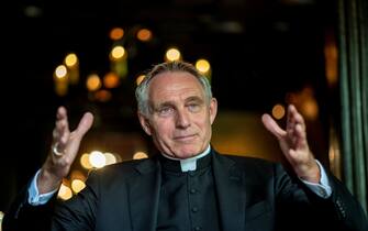 18 July 2019, Baden-Wuerttemberg, Rust: Archbishop Georg Gänswein speaks at Europa-Park during a dpa interview. For the incumbent Pope and Benedict successor Francis, he works as Prefect of the Pontifical House and is Private Secretary of Pope Benedict XVI, who resigned in 2013. Photo: Patrick Seeger/dpa