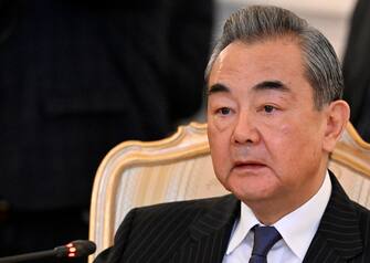 epa10483126 China's Director of the Office of the Central Foreign Affairs Commission Wang Yi (C) attends a meeting with thr Russian foreign minister (not pictured) in Moscow, Russia, 22 February 2023. Wang Yi arrived in Moscow on 21 February, and engaged in negotiations with the Secretary of the Security Council of the Russian Federation Nikolai Patrushev. At this meeting, Wang Yi stressed that Chinese-Russian relations are 'strong as a rock' and 'will stand the test in the changing international situation.' According to Wang Yi, Beijing is ready, together with Moscow, to resolutely defend national interests and promote mutually beneficial cooperation in all areas.  EPA/ALEXANDER NEMENOV / POOL