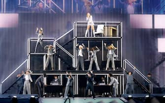 US singer-songwriter Taylor Swift performs on stage during her concert, as part of her 'The Eras Tour', at the San Siro stadium in Milan, Italy, 13 July 2024. 
ANSA/MATTEO BAZZI