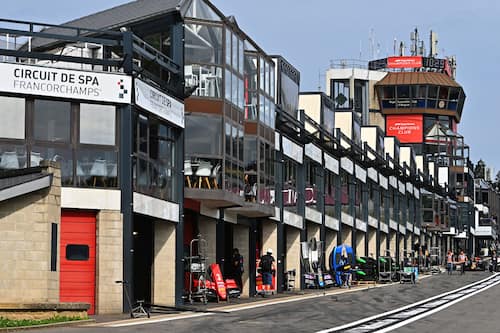 SPA, BELGIUM - JULY 25: A general view of the F3 Pitlane during previews ahead of Round 9 Spa-Francorchamps of the Formula 3 Championship at Circuit de Spa-Francorchamps on July 25, 2024 in Spa, Belgium. (Photo by James Sutton - Formula 1/Formula Motorsport Limited via Getty Images)