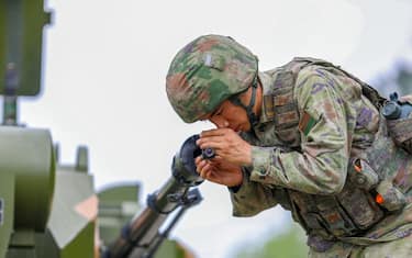 An air defense squadron is conducting a live-fire drill in Changzhou, Jiangsu Province, China, on April 28, 2024. (Photo by Costfoto/NurPhoto via Getty Images)