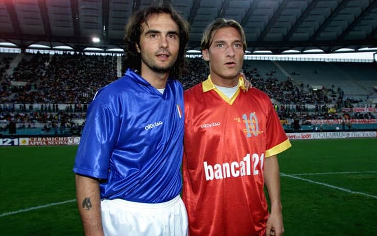 Giuseppe Giannini e Francesco Totti